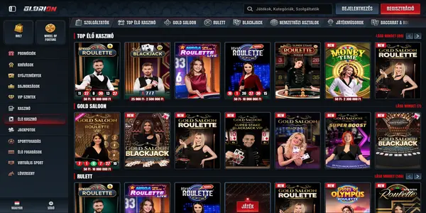 Glorion Casino live hry na mobile